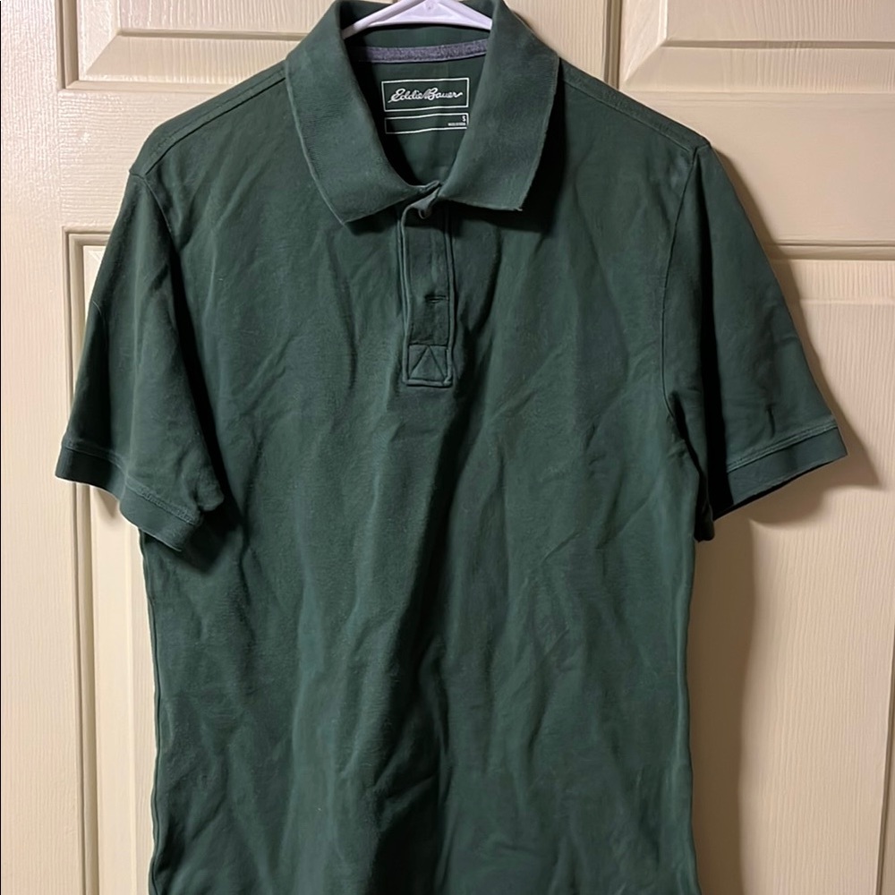 Eddie Bauer Men's Green Polo Shirt